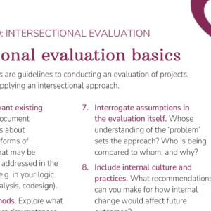 Intersectional Evaluation Tips and Framework